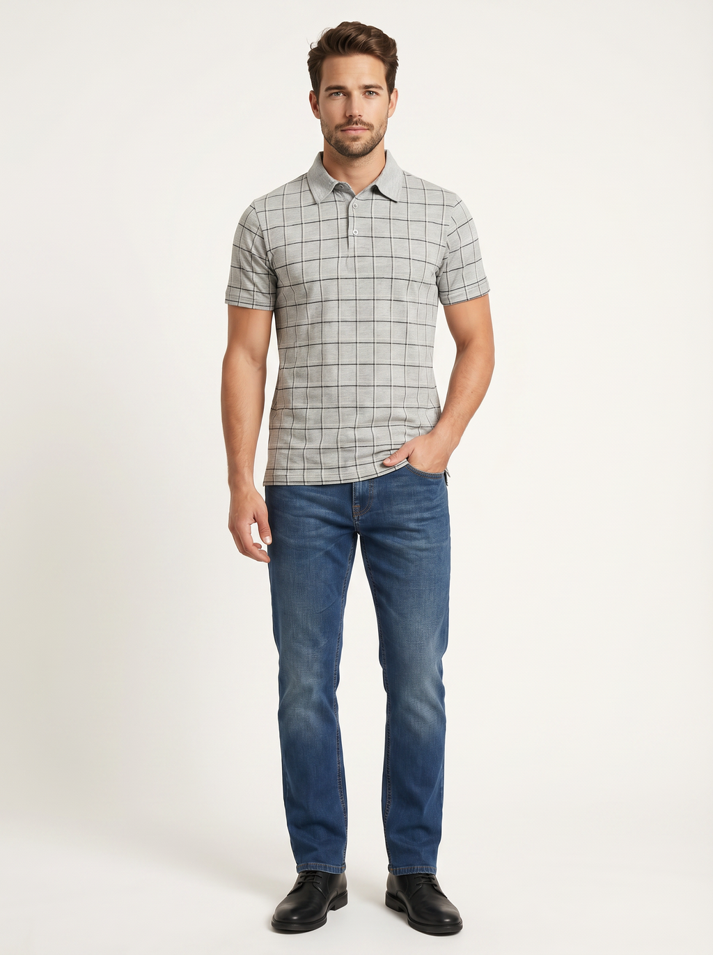 Pánske Džínsy – Modrá Bootcut Vintage -12