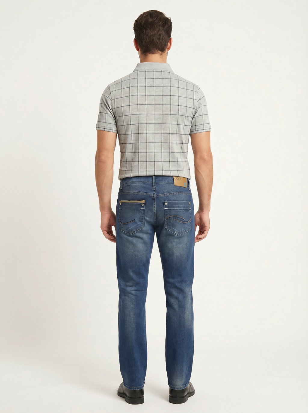 Pánske Džínsy – Modrá Bootcut Vintage -12