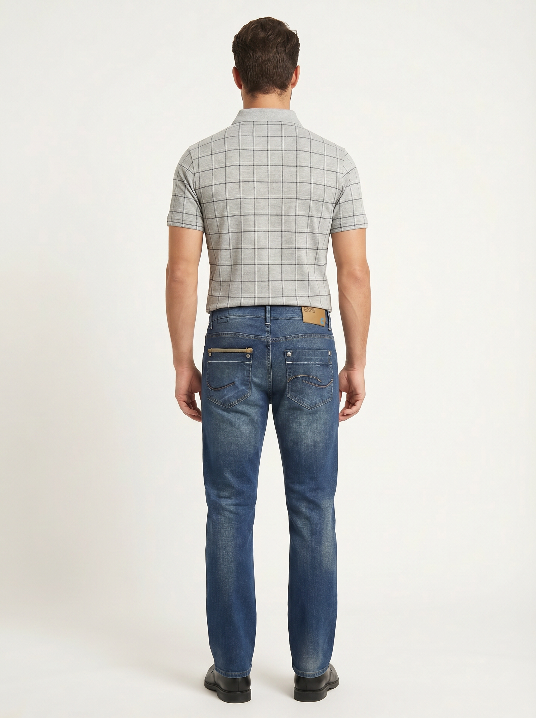 Pánske Džínsy – Modrá Bootcut Vintage -12